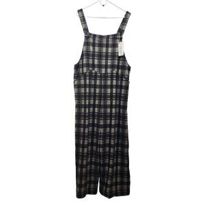 Plaid Overall Dress Womens Size 2XL Black & White